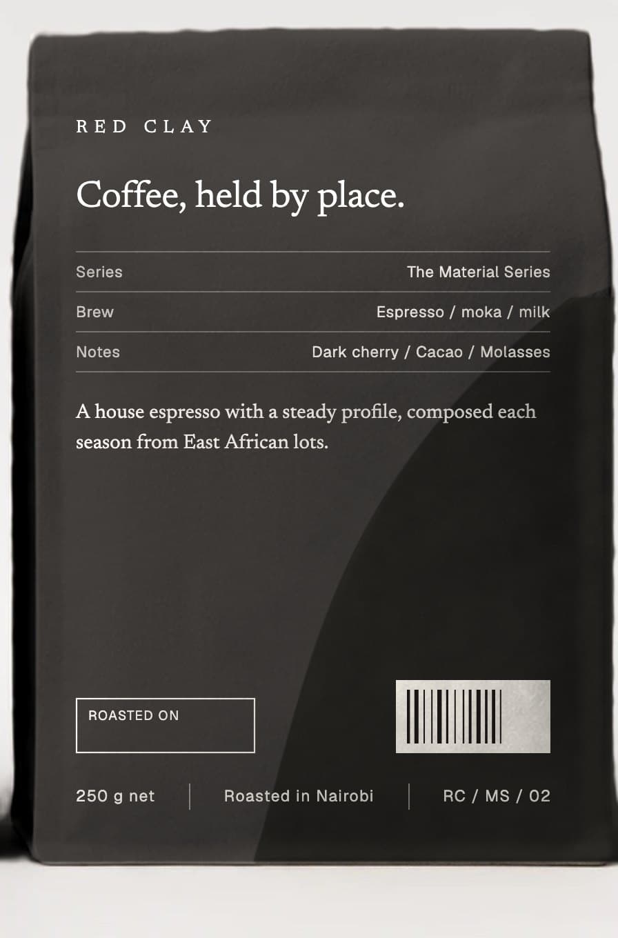 Basalt coffee bag, back.