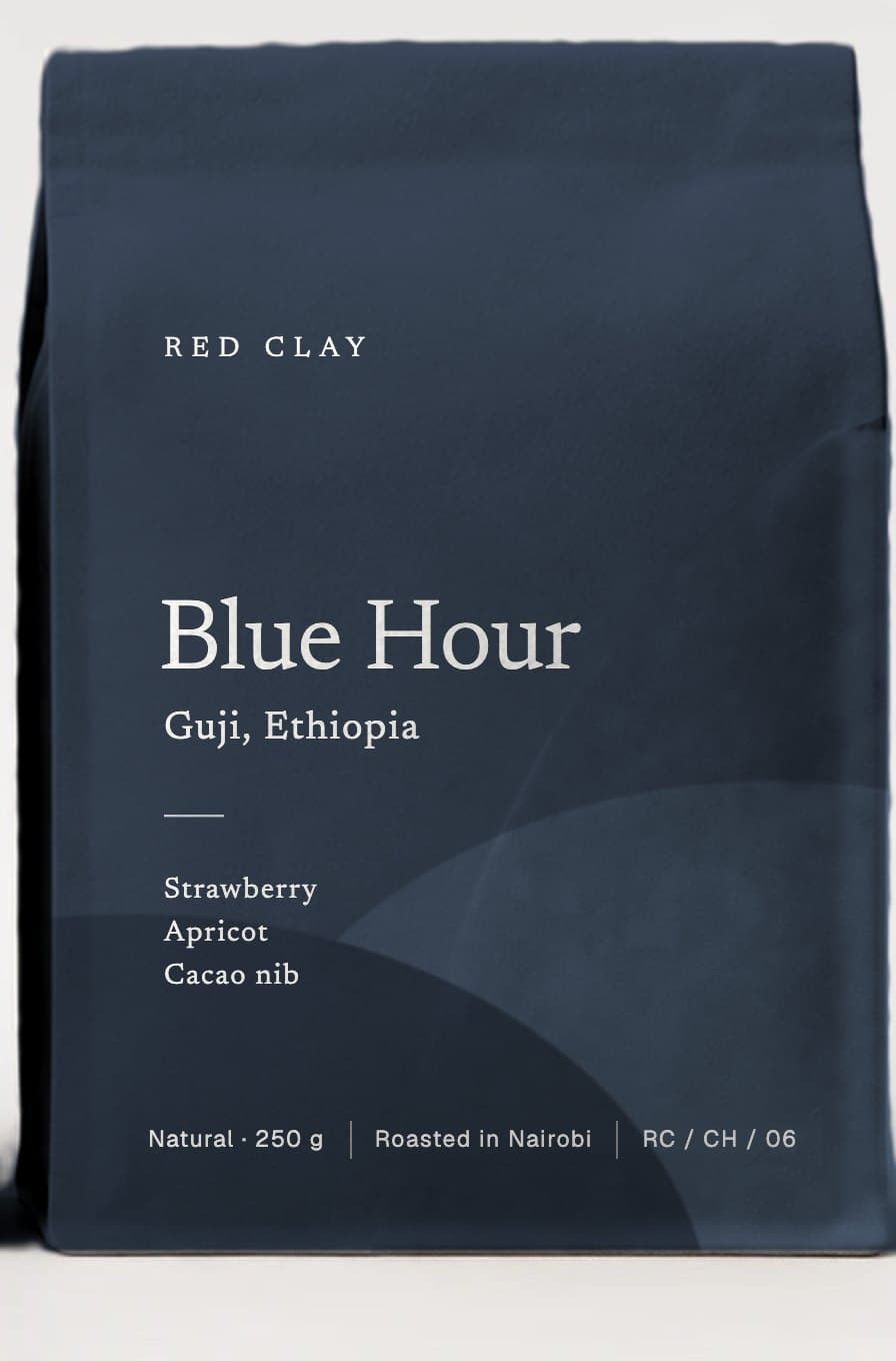 Blue Hour coffee bag, front.