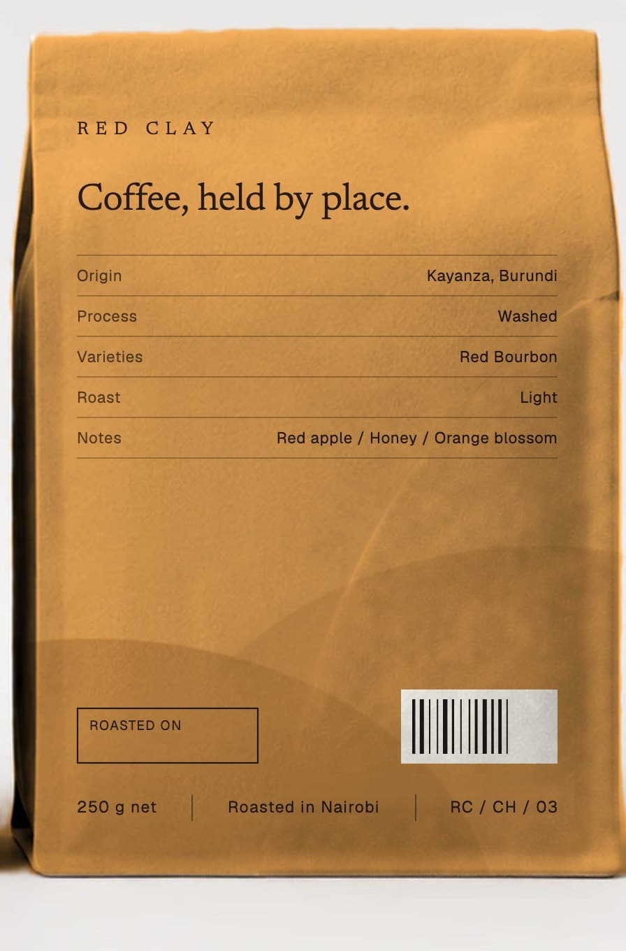 Honey Bloom coffee bag, back.