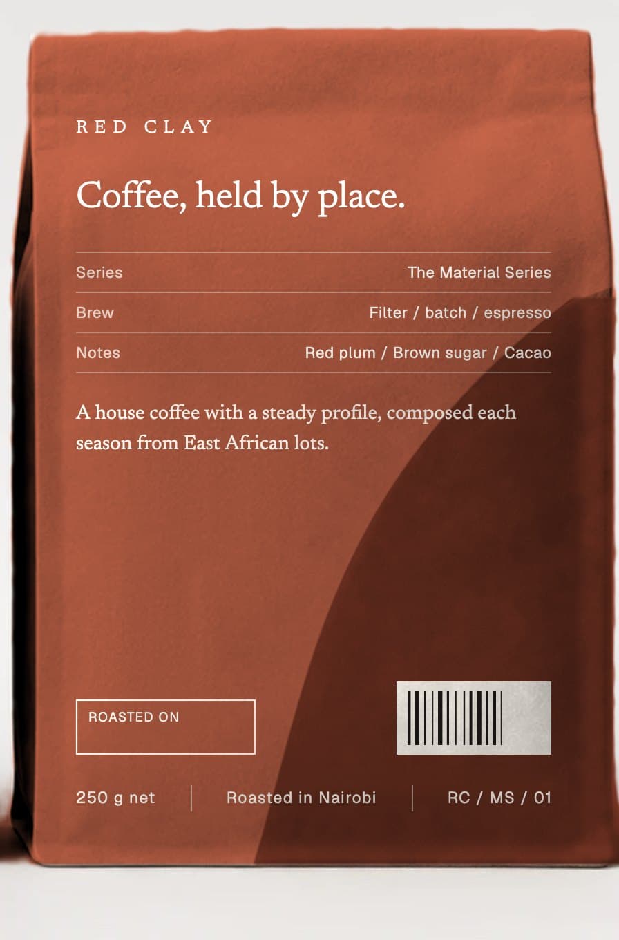 Laterite coffee bag, back.