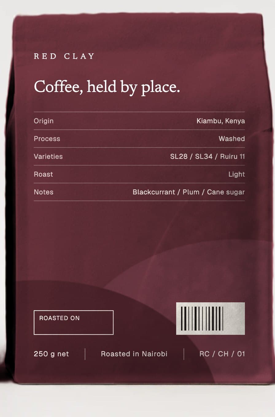Plum Season coffee bag, back.