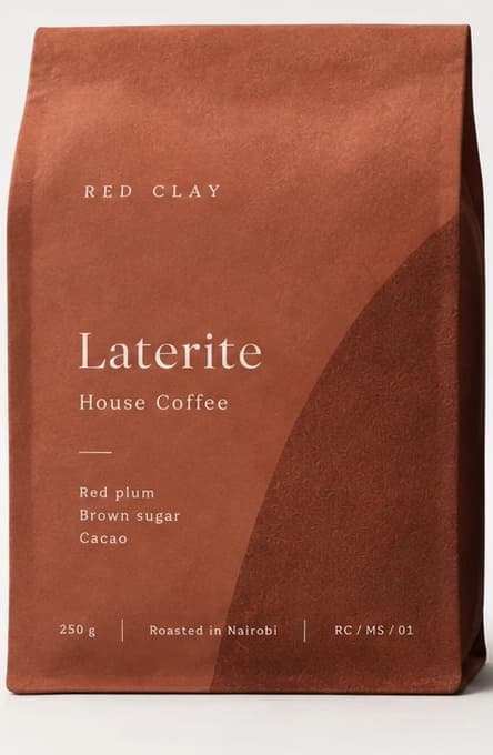 Laterite coffee bag, front.